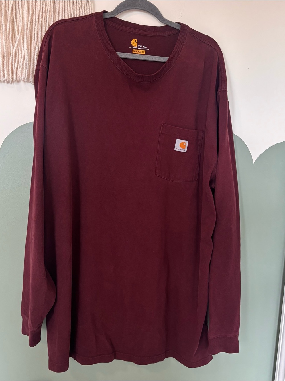 Carhartt Men's Long Sleeve Pocket Tee - Maroon
